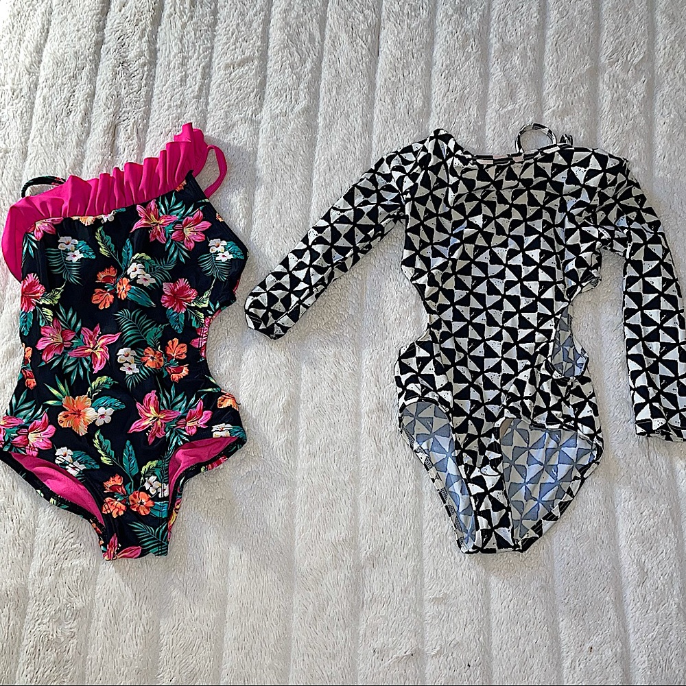 Two Girls Swimsuits size XS 4/5 EUC